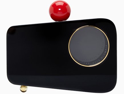 Charlotte Olympia Black Mobile Perspex Box Clutch thumb