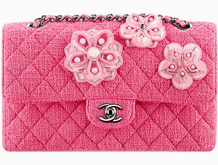 Chanel Flower Tweed Classic Flap Bag thumb