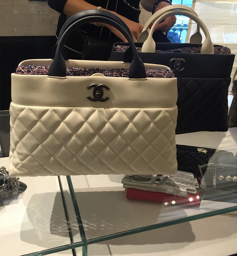 Chanel-Quilted-Bi-Color-Handle-Tote-Bag