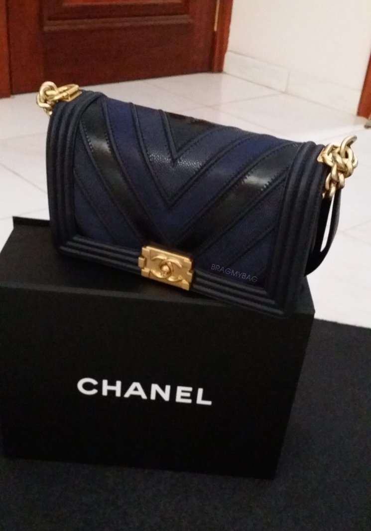 Shopping-With-Moon-Boy-Chanel-Chevron-Flap-Bag-in-Navy-Blue-2