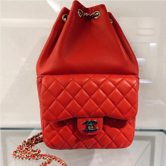 Chanel-Red-Backpack-In-Seoul