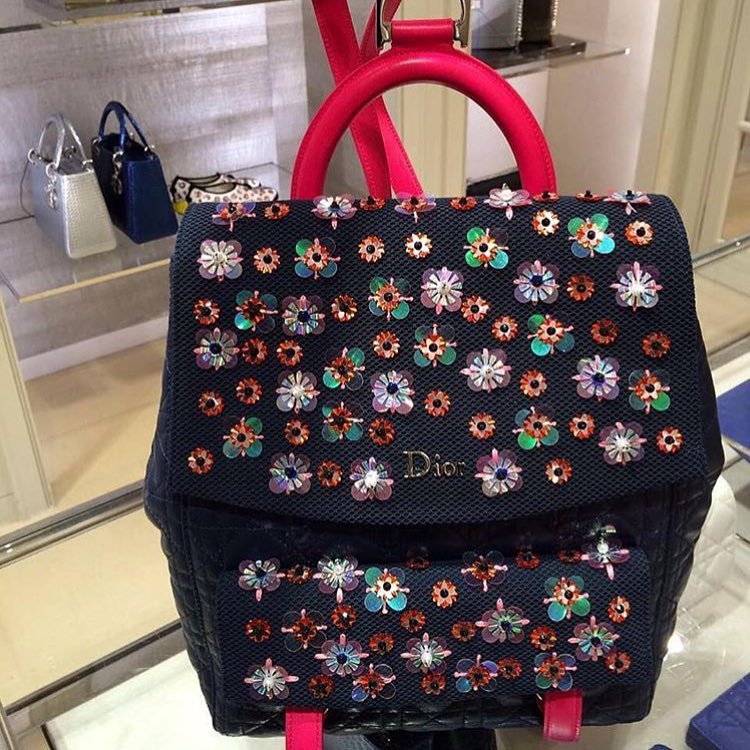 Dior-Cannage-Stiched-Flower-Backpack