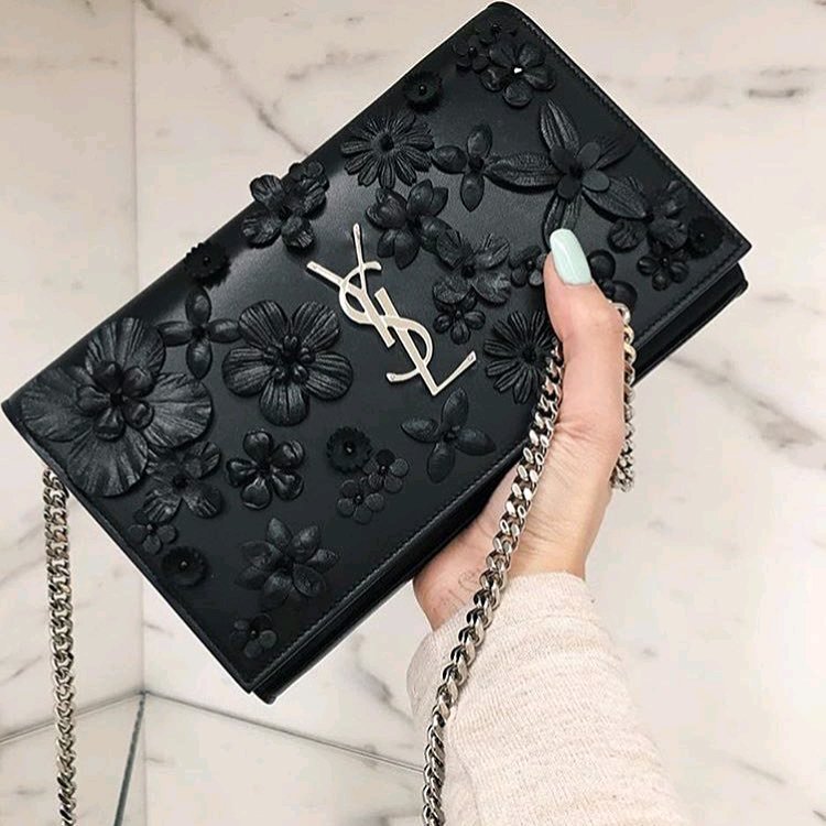 Yves-Saint-Laurent-Flower-Chain-Wallet-Bag