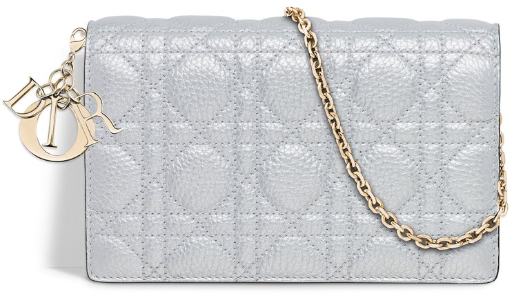 Lady-Dior-Wallet-On-Chain-Pouch-Silver