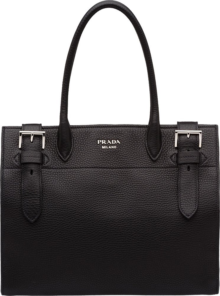 Prada-Buckle-Leather-Tote