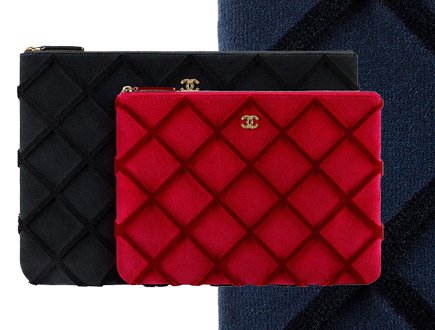 Chanel Velvet Quilted Pouches thumb