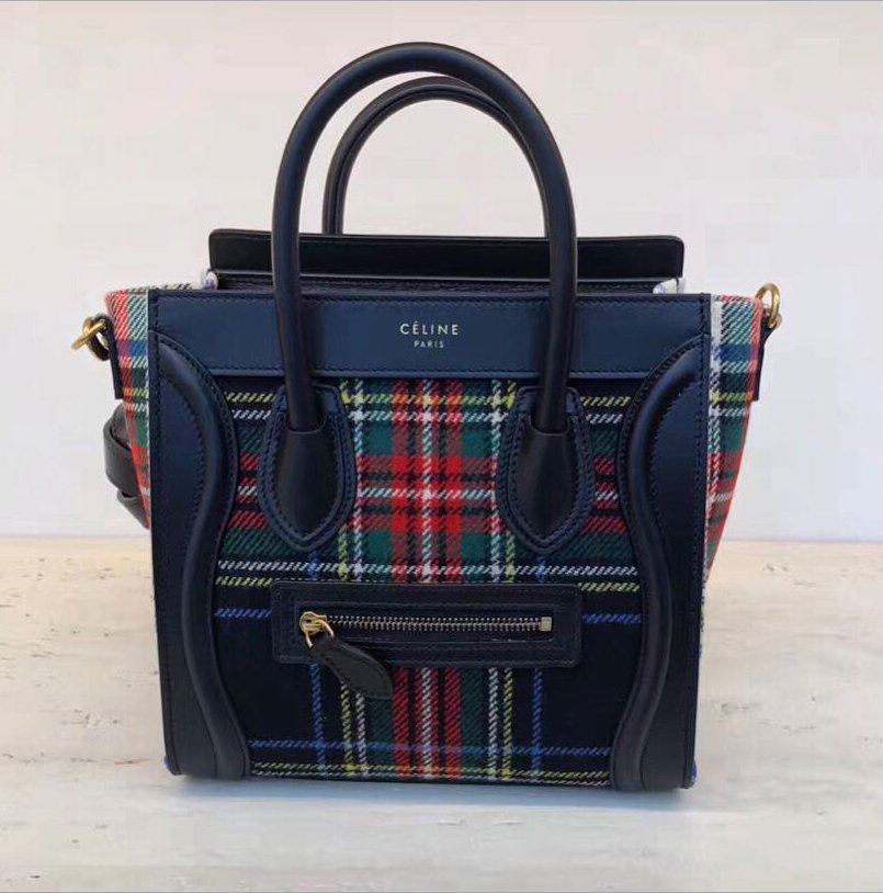 Celine-Tartan-Luggage-Bag