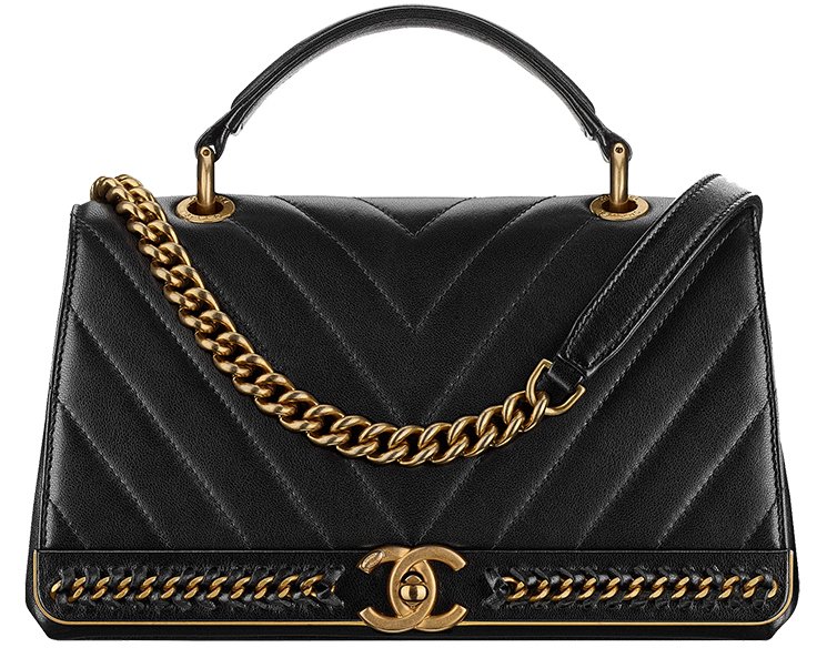 Chanel-Chevron-Chain-Stitched-Top-Handle-Flap-Bag-2