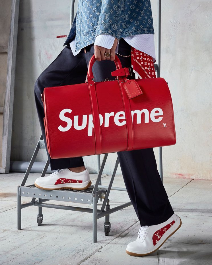 Louis-Vuitton-Supreme KeepAll Bandoulière 45