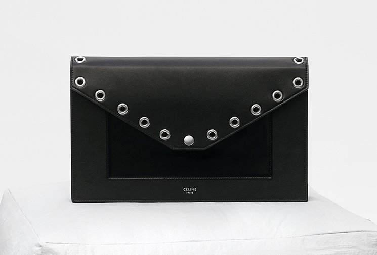 Celine-Eyelets-Pocket-Evening-Clutch-On-Chain