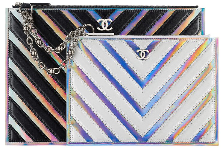 Chanel-Multicolor-Chevron-Double-Pouch