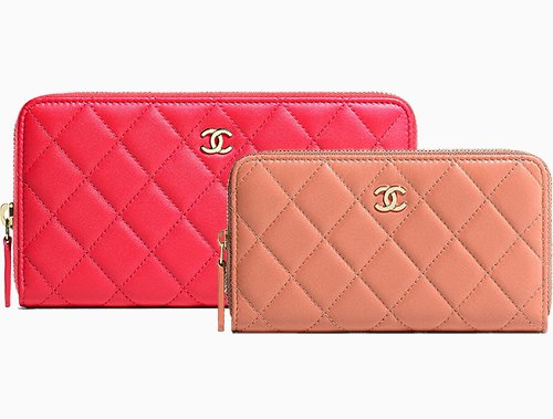 Chanel Medium vs Small Classic Zip Around Wallets thumb