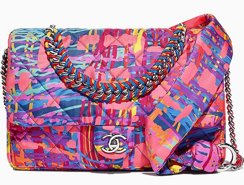 Chanel Printed Fabric Multicolor Flap Bag thumb