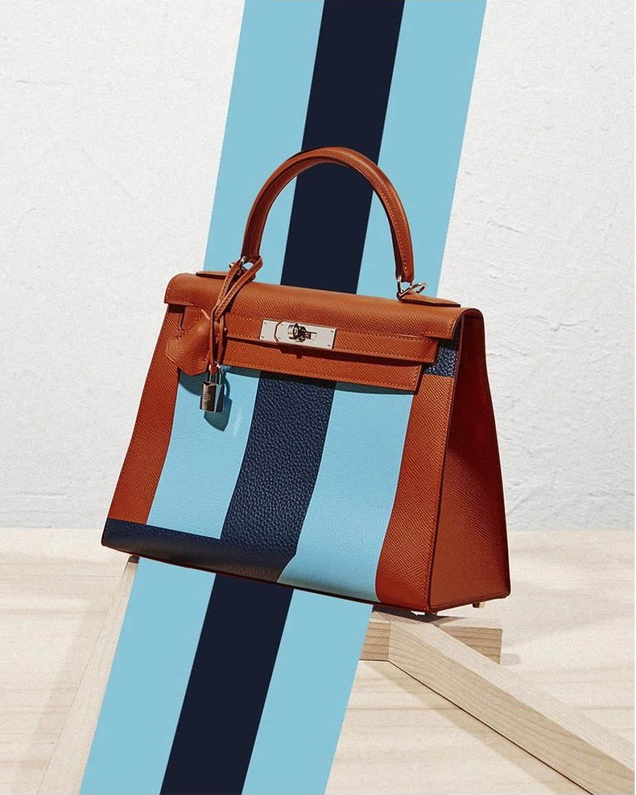 Hermes-Kelly-Striped-Bag