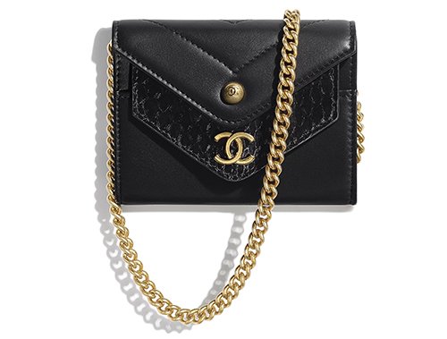 Chanel Elaphe Double Chevron Mini Clutch With Chain thumb