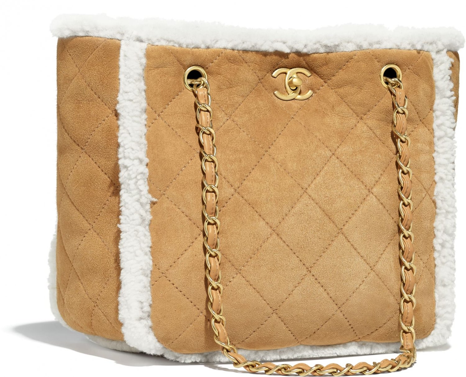 Chanel Small Shearling Coco Neige Shopping Bag