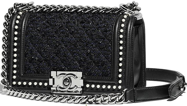 Boy Chanel Tweed Pearl Bag 4