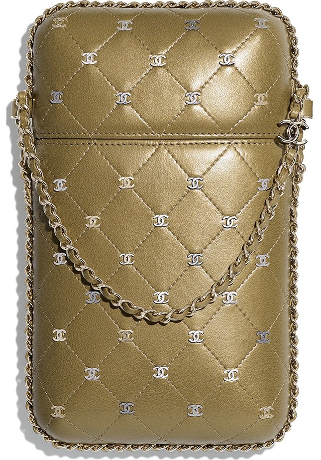 Chanel CC Diamond Mini Clutch With Chain