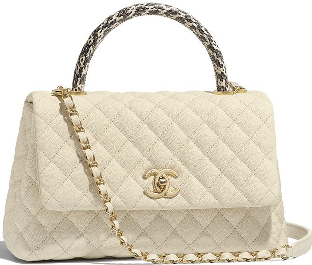 Chanel Coco Handle Bag With Elaphe Handle