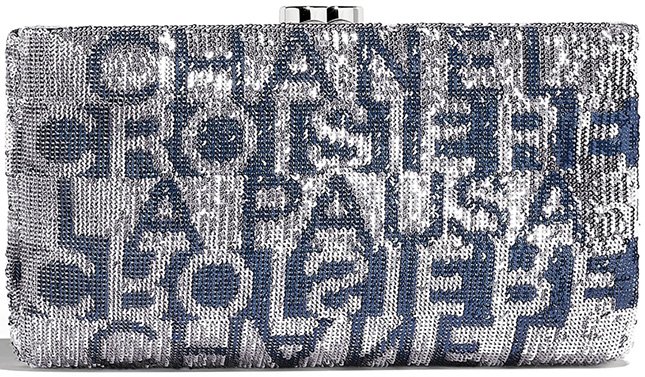 Chanel Embroidered Satin Evening Clutch