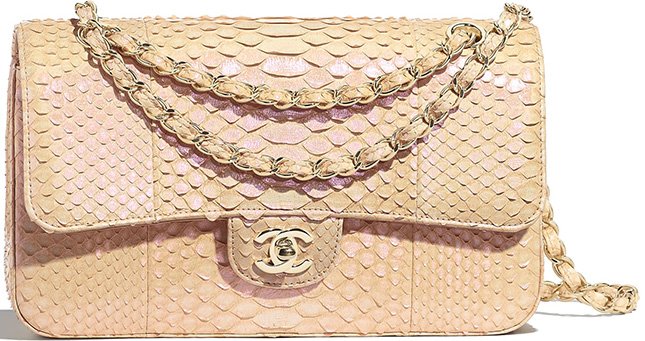 Chanel M/L Python Classic Flap Bag