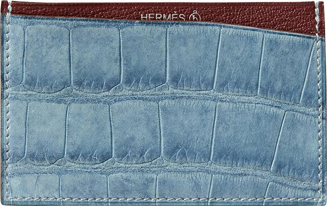 Hermes Petite H Alligator And Goatskin Card Holder