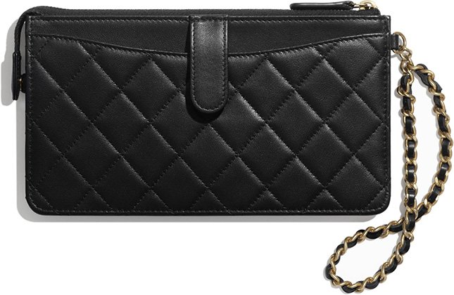 Chanel Classic Pouch with Woven Leather Strap