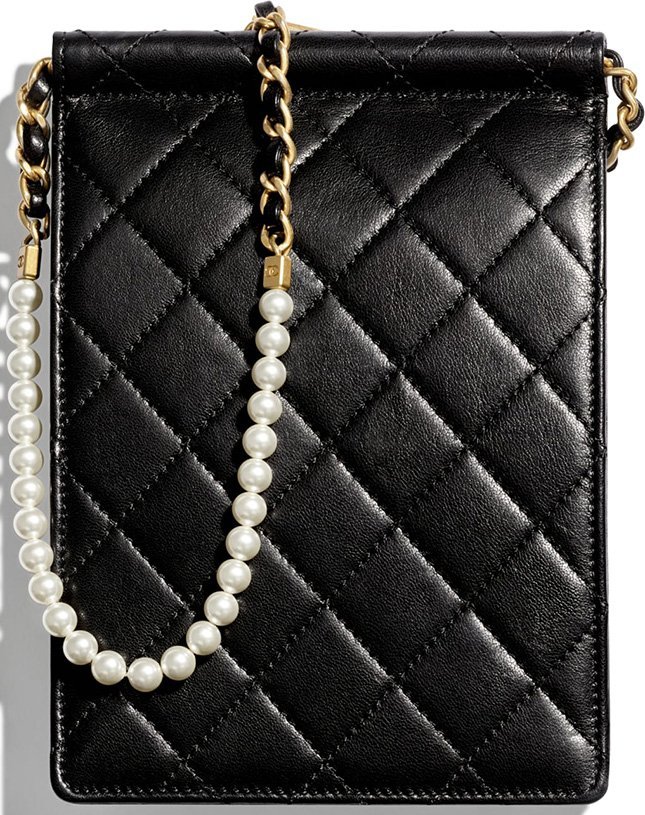 Chanel Classic Vertical Pearl Chain Mini Clutch