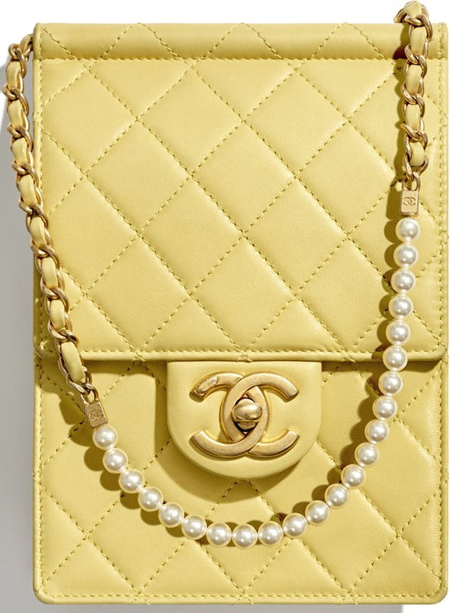 Chanel Classic Vertical Pearl Chain Mini Clutch