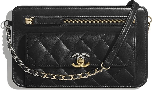 Chanel Clutch With Chain With Front Pocket