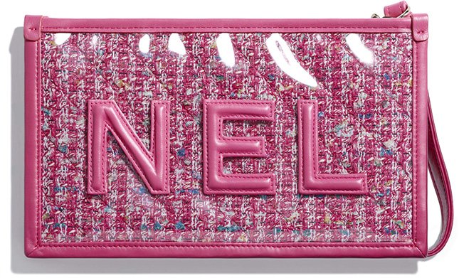 Chanel Tweed PVC Logo Pouches