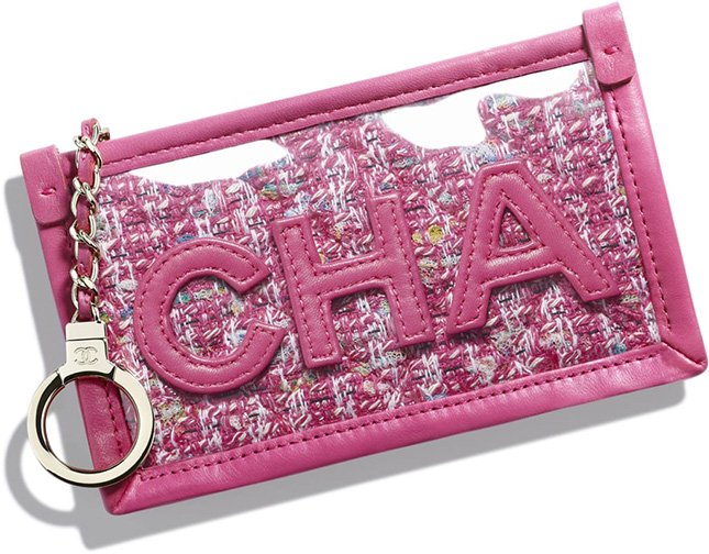 Chanel Tweed PVC Logo Pouches