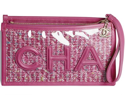 Chanel Tweed PVC Logo Pouches thumb