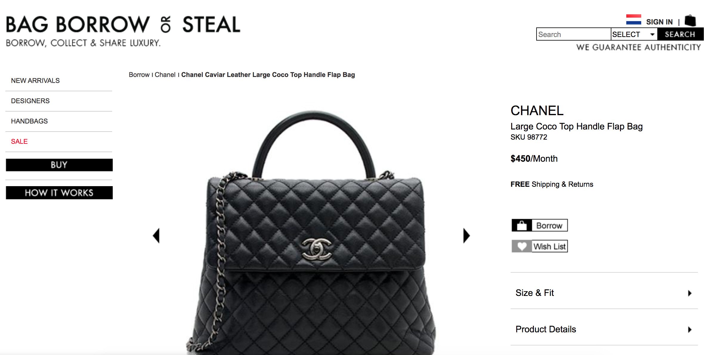 How To Rent A Chanel Bag