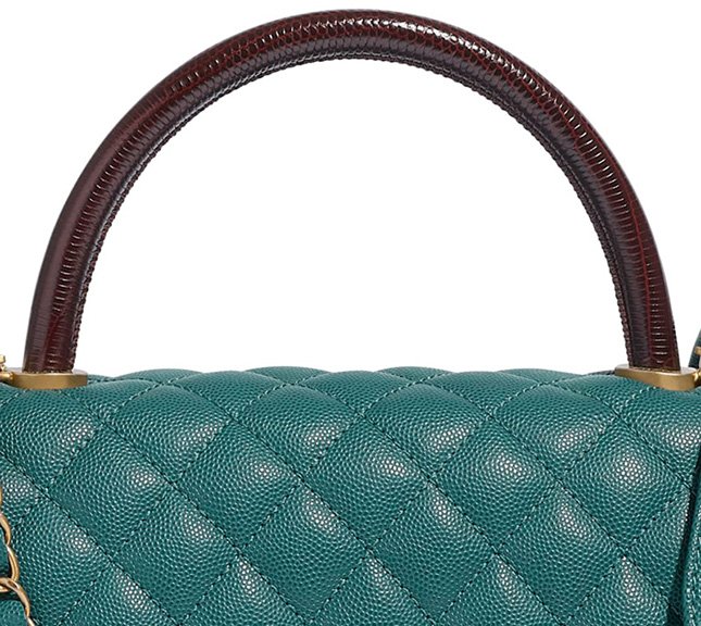 Chanel Coco Handle Bag With Lizard Embosse