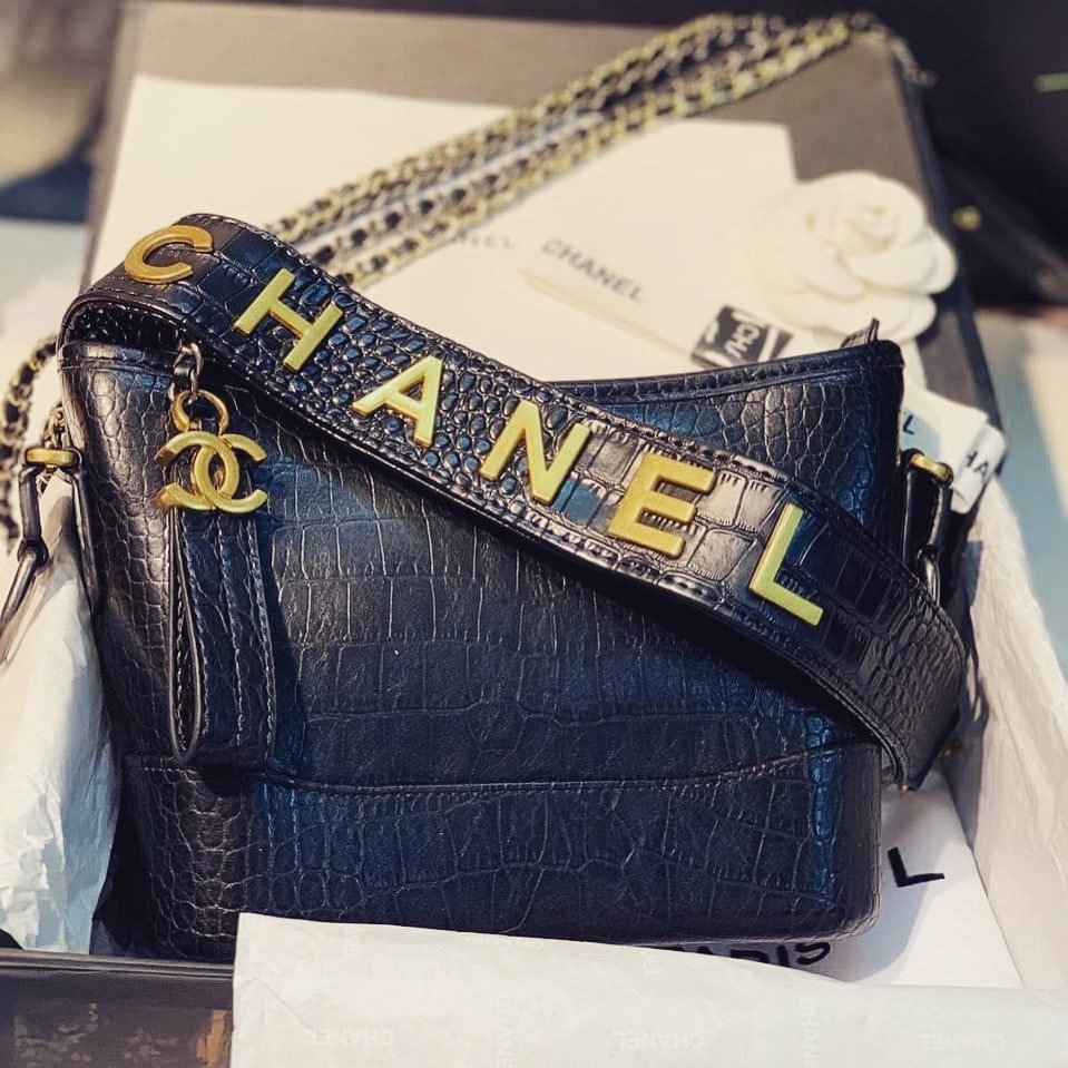 Chanel’s Gabrielle Croc Embossed Bag With Signature Strap