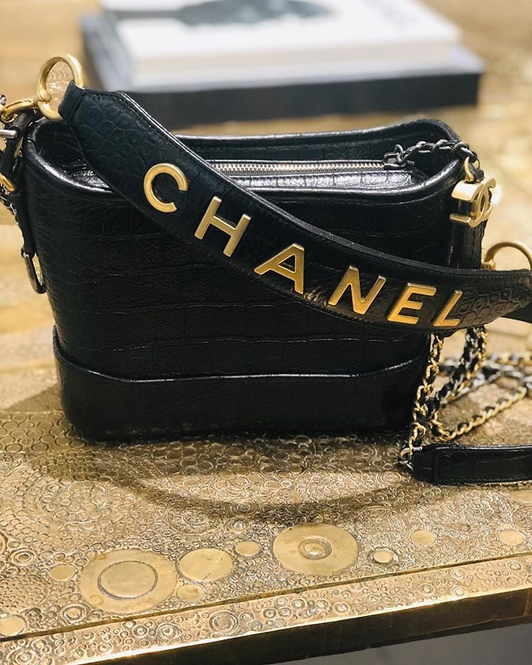 Chanel’s Gabrielle Croc Embossed Bag With Signature Strap