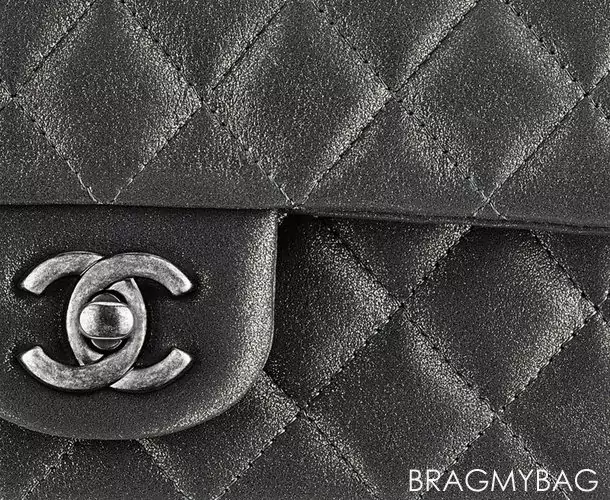 chanel metallic goatskin leather