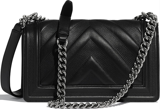 Chanel Embossed Chevron Boy Bag