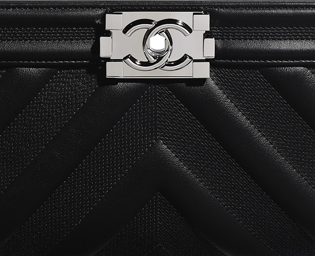 Chanel Embossed Chevron Boy Bag