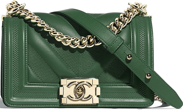 Chanel Embossed Chevron Boy Bag