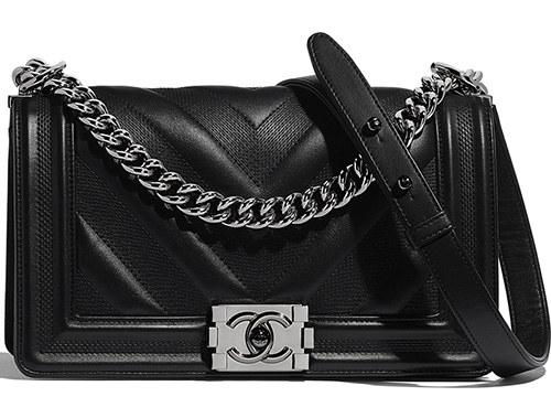 Chanel Embossed Chevron Boy Bag thumb