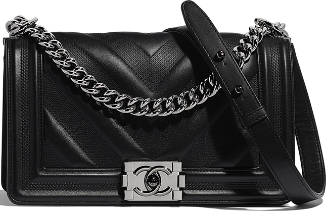 Chanel Embossed Chevron Boy Bag