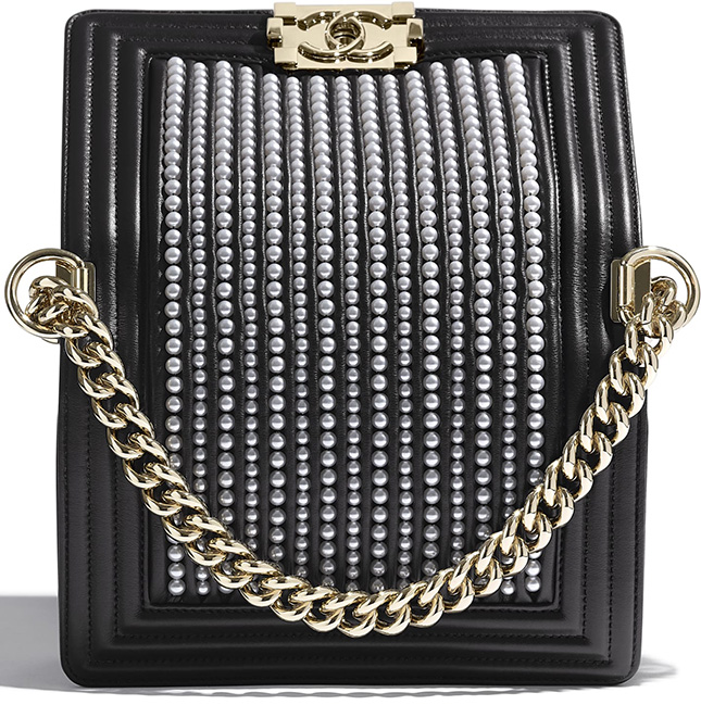 Chanel Boy Vertical Pearl Bag