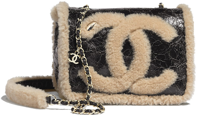 Chanel CC Crumpled Shearling Bag Collection