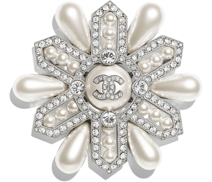 Chanel Heart Pearl and Snow Flake Brooches