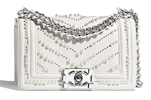 Chanel Boy Chevron Pearl Bag thumb