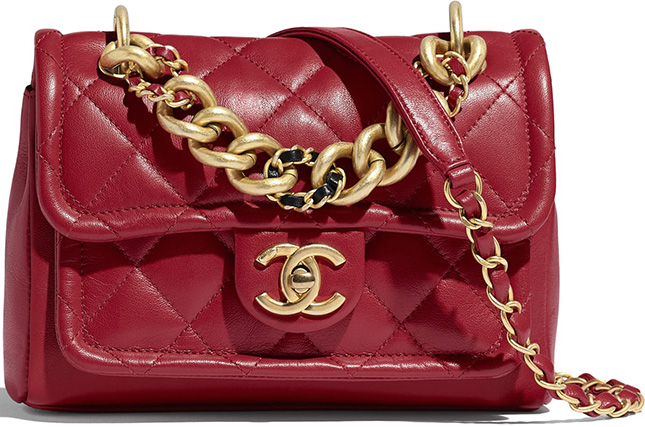 Chanel Flap Bag With Large Bi Color Chain