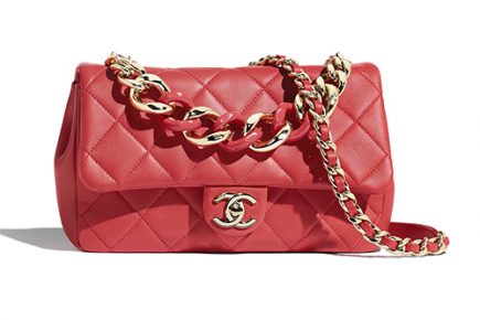 Chanel Flap Bag With Large Bi Color Chain thumb