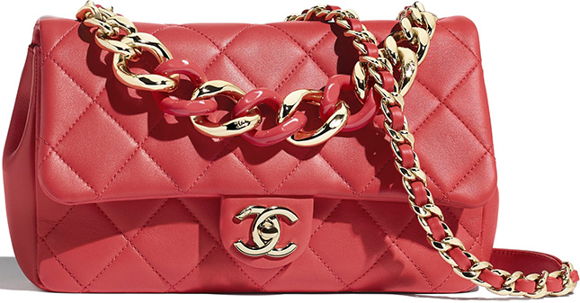 Chanel Flap Bag With Large Bi Color Chain